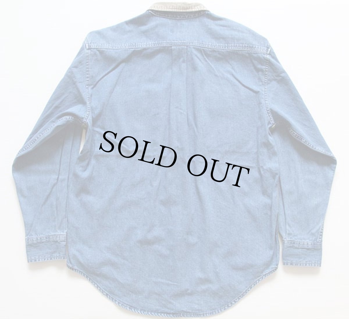 画像2: 90s GAPギャップ 切り替え フランネル×デニムシャツ M (2)