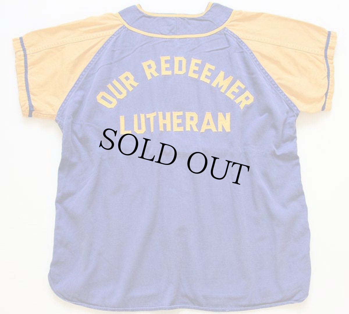 画像2: 60s Southern ベースボールシャツ 青紫×黄 L (2)