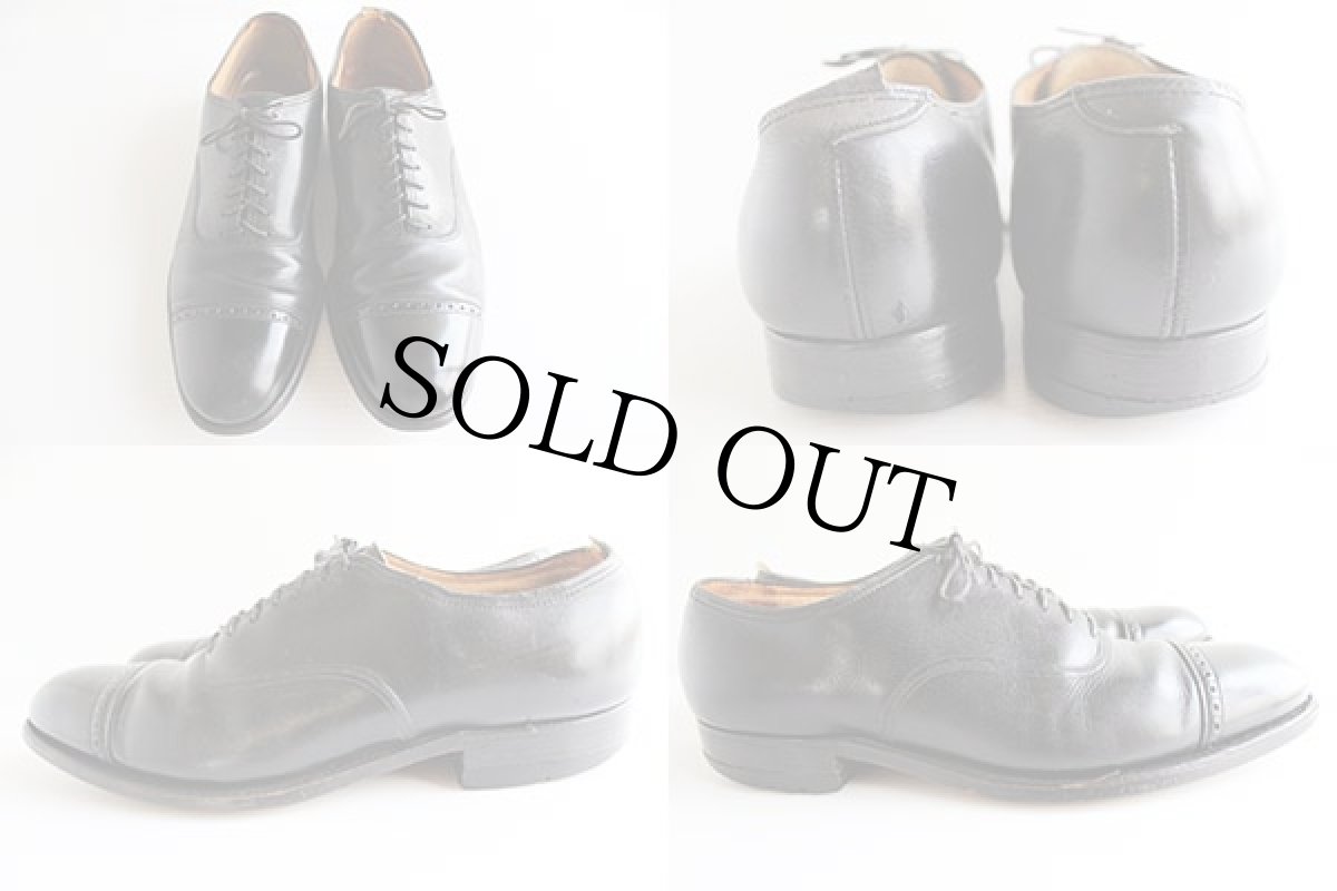 画像2: 70s FLORSHEIMフローシャイム ストレートチップ レザーシューズ 黒 8C★革靴 (2)