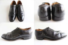 画像2: 70s FLORSHEIMフローシャイム ストレートチップ レザーシューズ 黒 8C★革靴 (2)