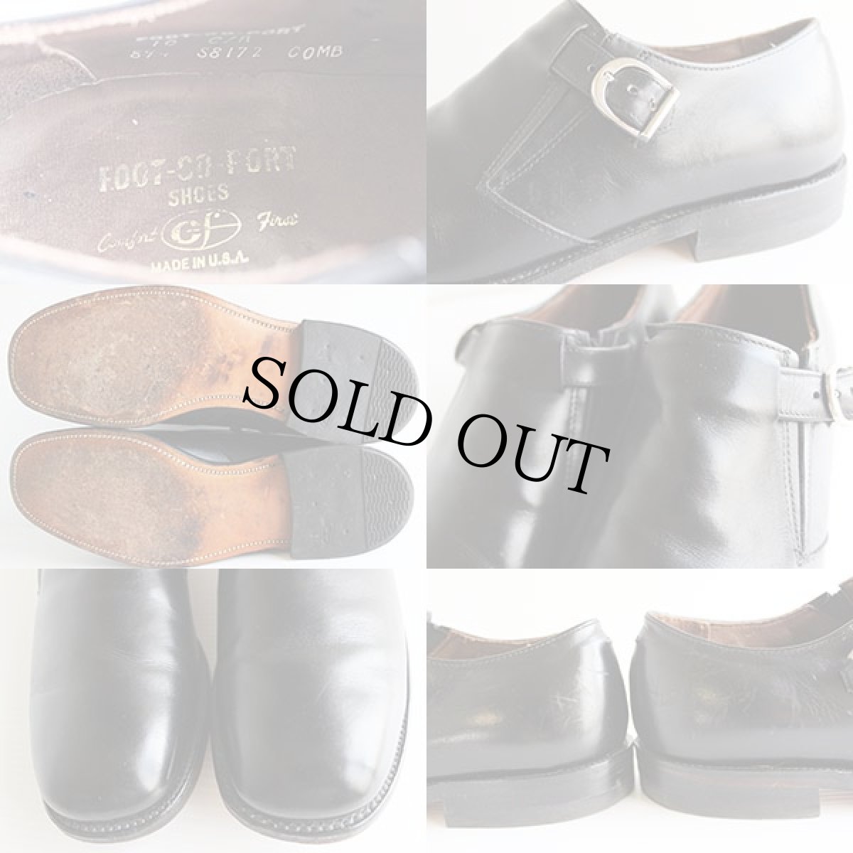 画像3: USA製 FOOT-SO-PORT ストラップ レザーシューズ 黒★革靴 (3)