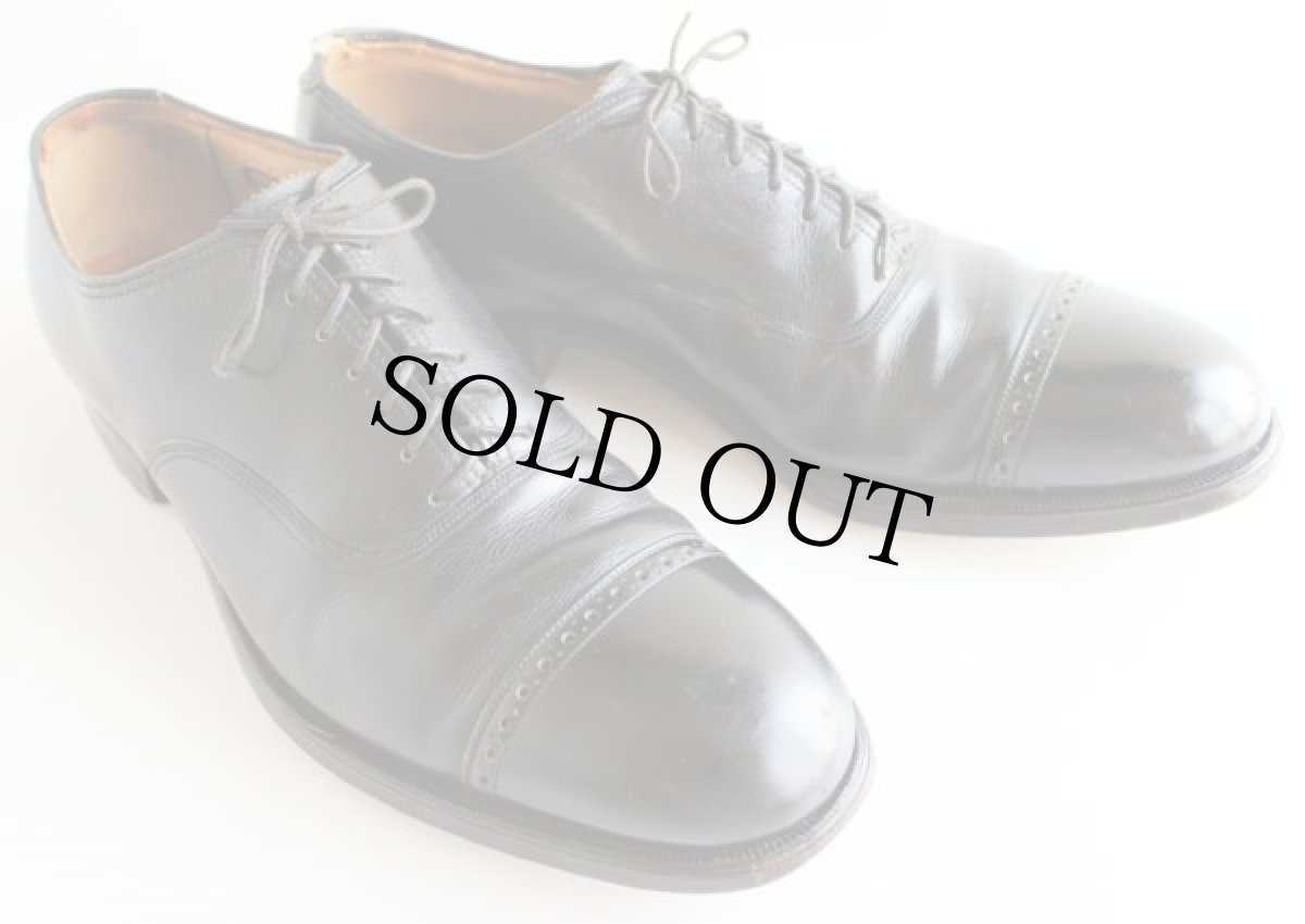 画像1: 70s FLORSHEIMフローシャイム ストレートチップ レザーシューズ 黒 8C★革靴 (1)