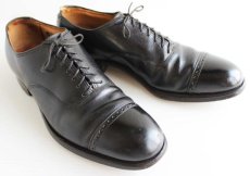 画像1: 70s FLORSHEIMフローシャイム ストレートチップ レザーシューズ 黒 8C★革靴 (1)
