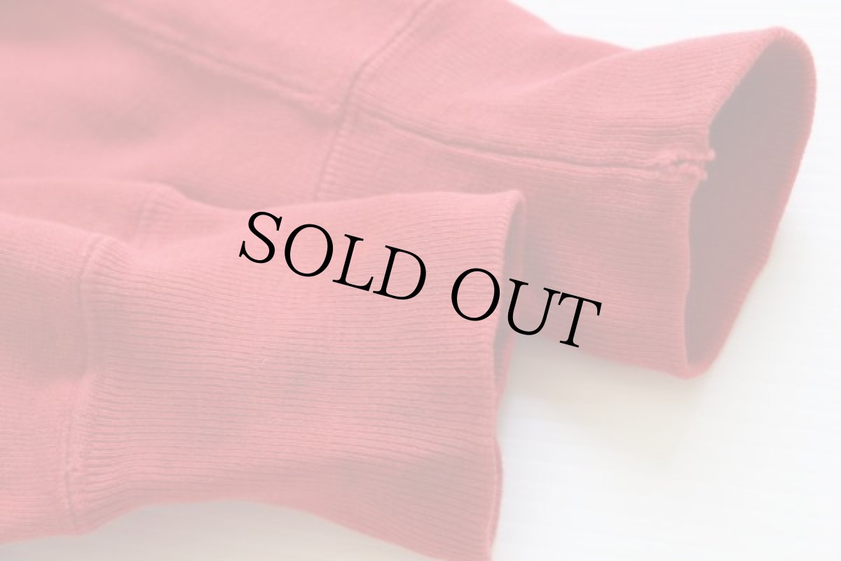 画像5: 70s USA製 Championチャンピオン 単色タグ ウイングフット 四段中抜き リバースウィーブ スウェットパーカー 赤 M (5)