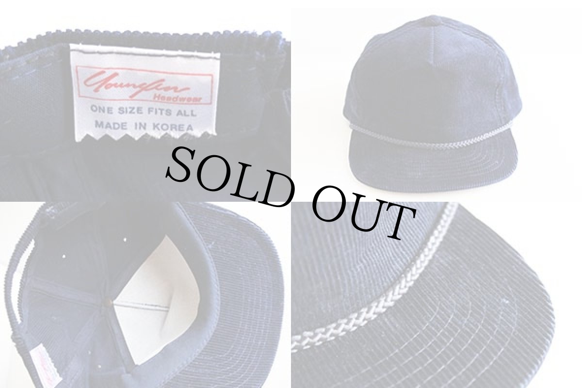 画像3: デッドストック★90s 無地 コーデュロイキャップ 紺 (3)