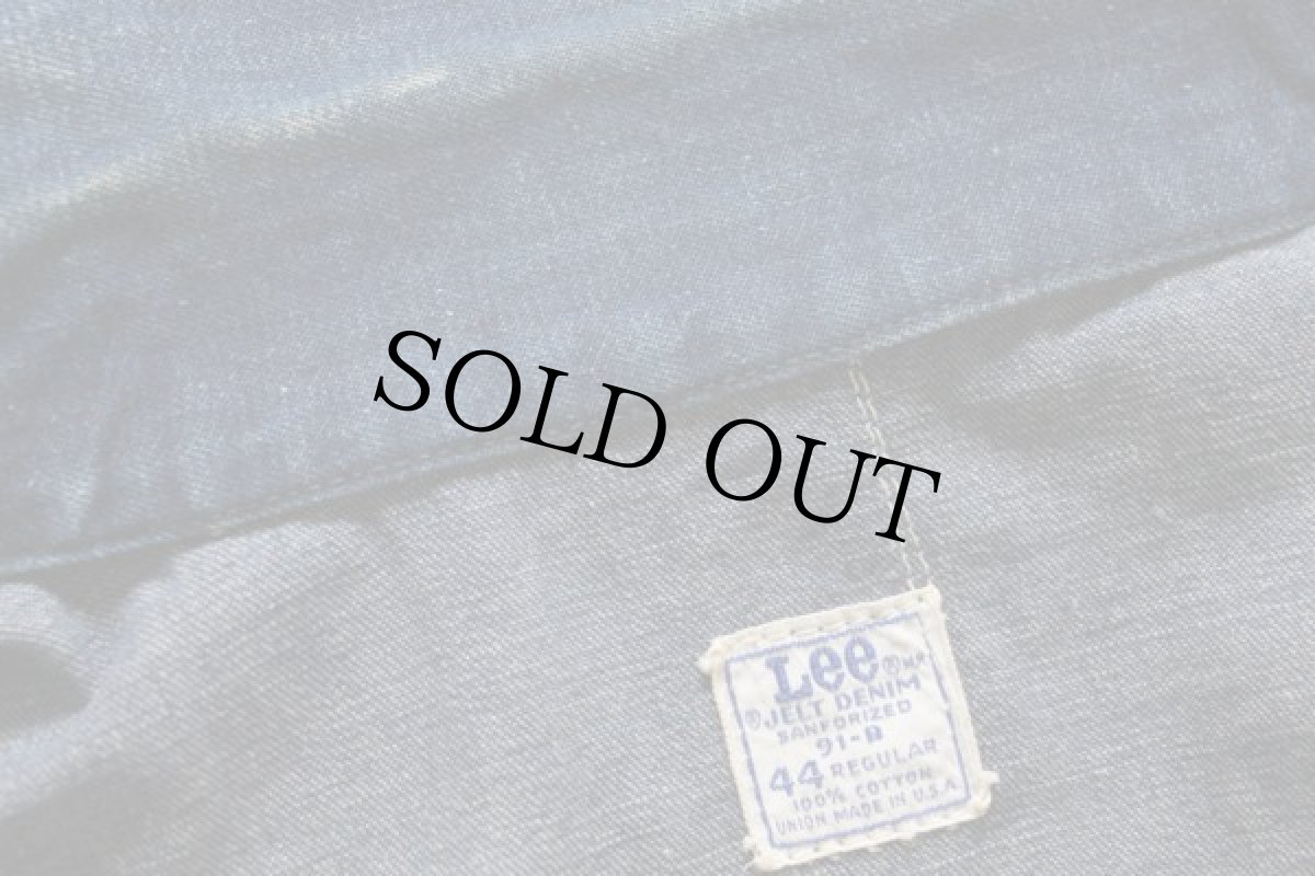 画像4: 60s USA製 Leeリー 91-B JELT DENIMジェルトデニム ワークジャケット 44 (4)