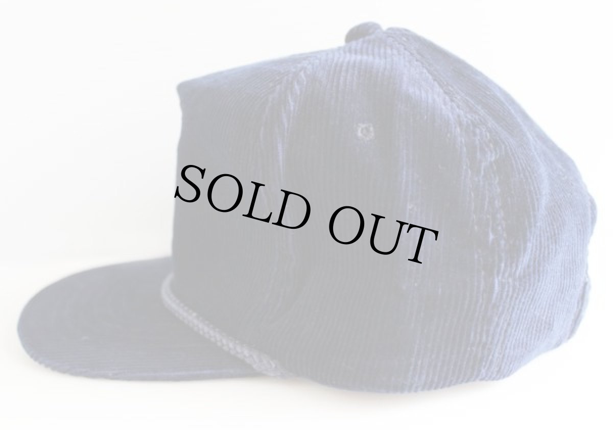 画像2: デッドストック★90s 無地 コーデュロイキャップ 紺 (2)