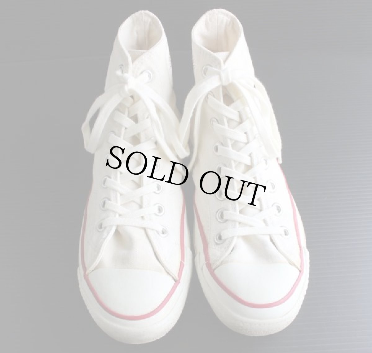 画像2: 80s USA製 CONVERSEコンバース ALL STARオールスターHI 当て布 ホワイト 7.5 (2)