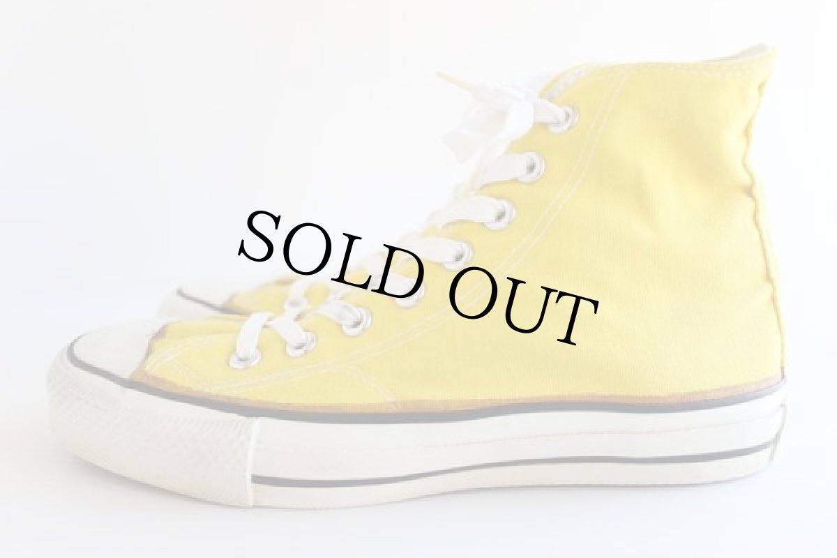 画像4: 80s USA製 CONVERSEコンバース ALL STARオールスターHI 当て布 イエロー 6.5 (4)
