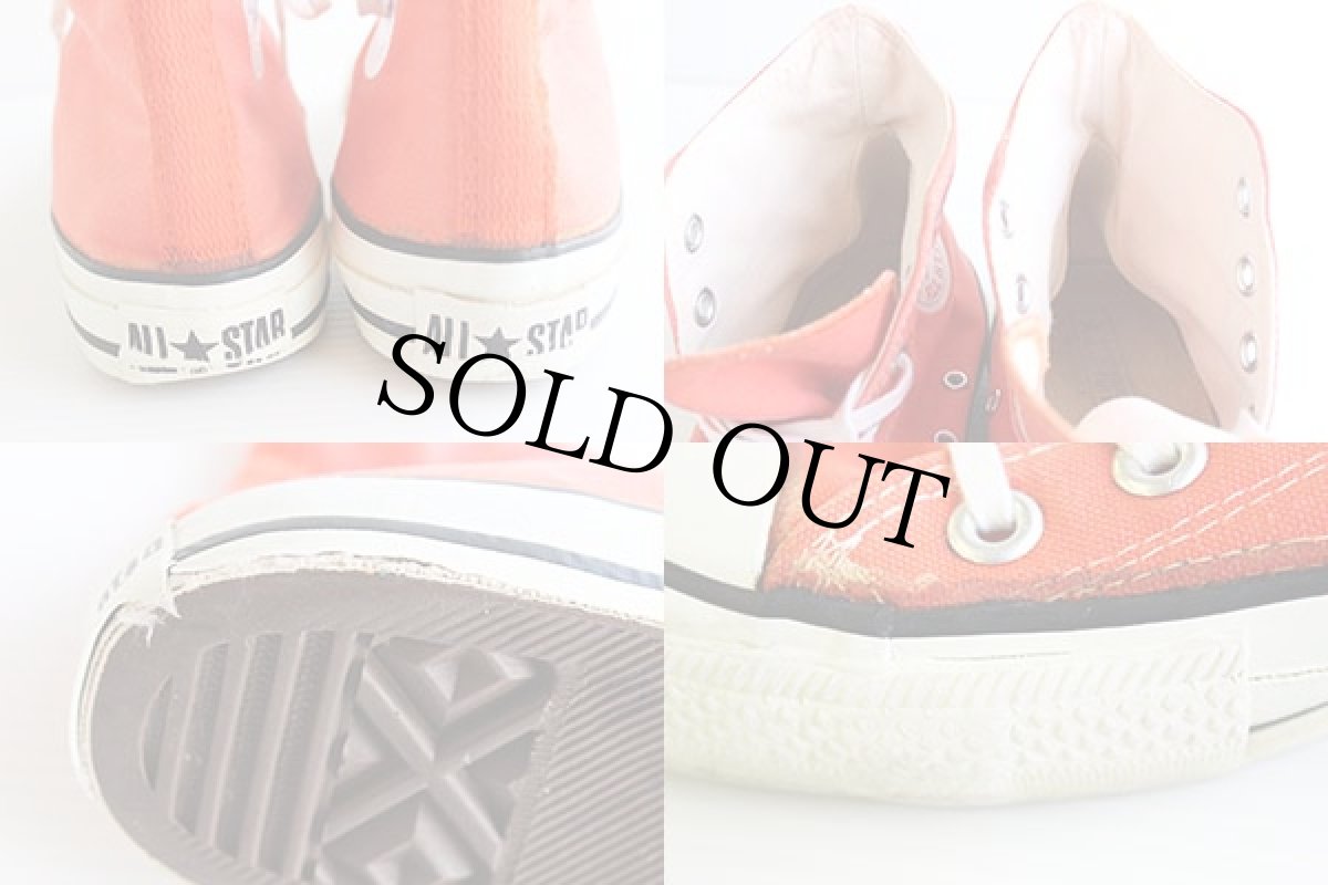 画像8: 80s USA製 CONVERSEコンバース ALL STARオールスターHI 当て布 オレンジ 7.5 (8)