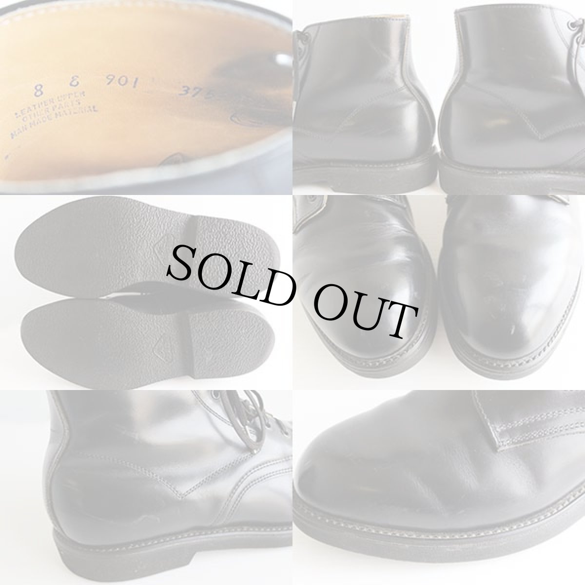 画像3: 80s UNKNOWN ポストマン アンクルブーツ 黒 8E (3)