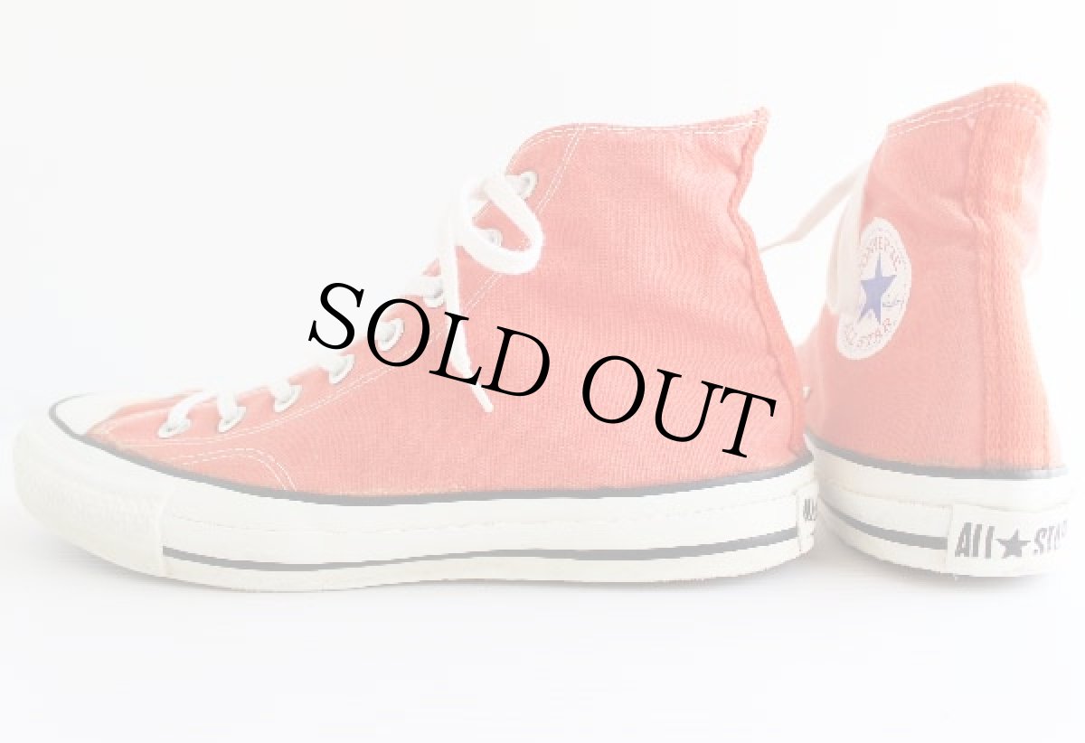 画像2: 80s USA製 CONVERSEコンバース ALL STARオールスターHI 当て布 オレンジ 7.5 (2)