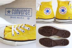 画像10: 80s USA製 CONVERSEコンバース ALL STARオールスターHI 当て布 イエロー 6.5 (10)