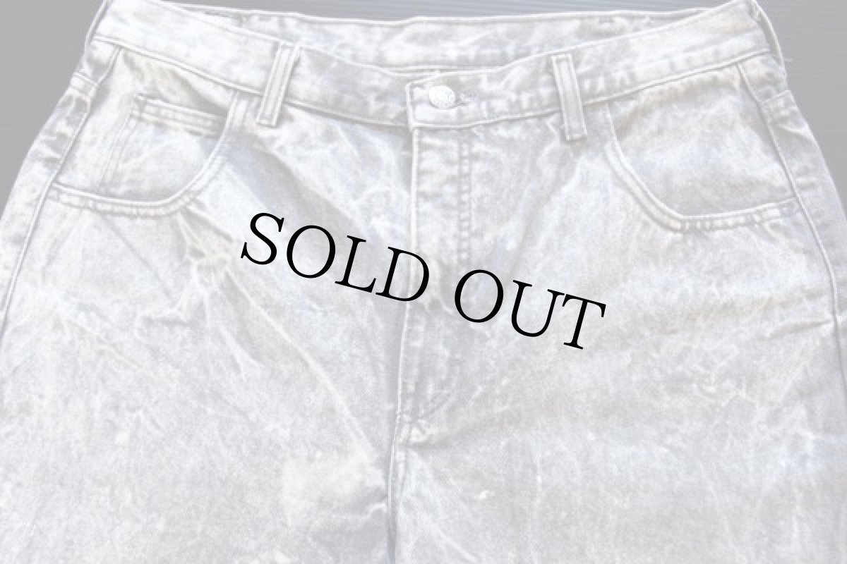 画像2: 80s USA製 Calvin Kleinカルバンクライン ケミカルウォッシュ グレー デニムパンツ 36★アシッド (2)