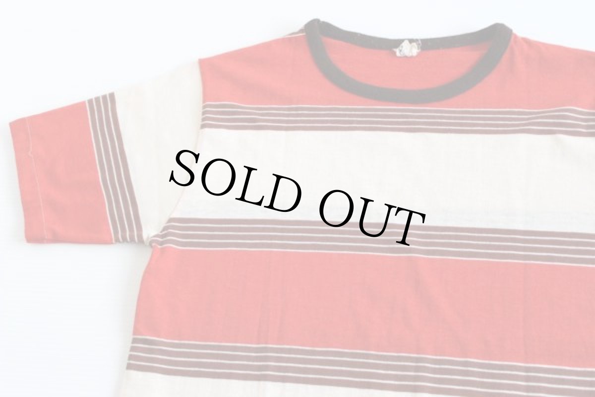 画像1: 70s USA製 That Knit ランダムボーダー Tシャツ (1)