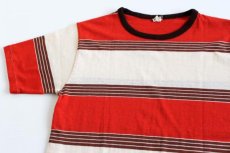 画像1: 70s USA製 That Knit ランダムボーダー Tシャツ (1)