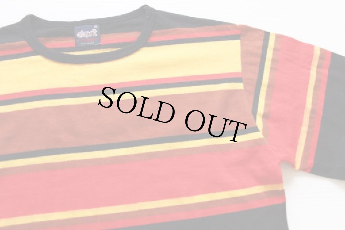 画像2: 80s USA製 campus ランダムボーダー 長袖Tシャツ M (2)