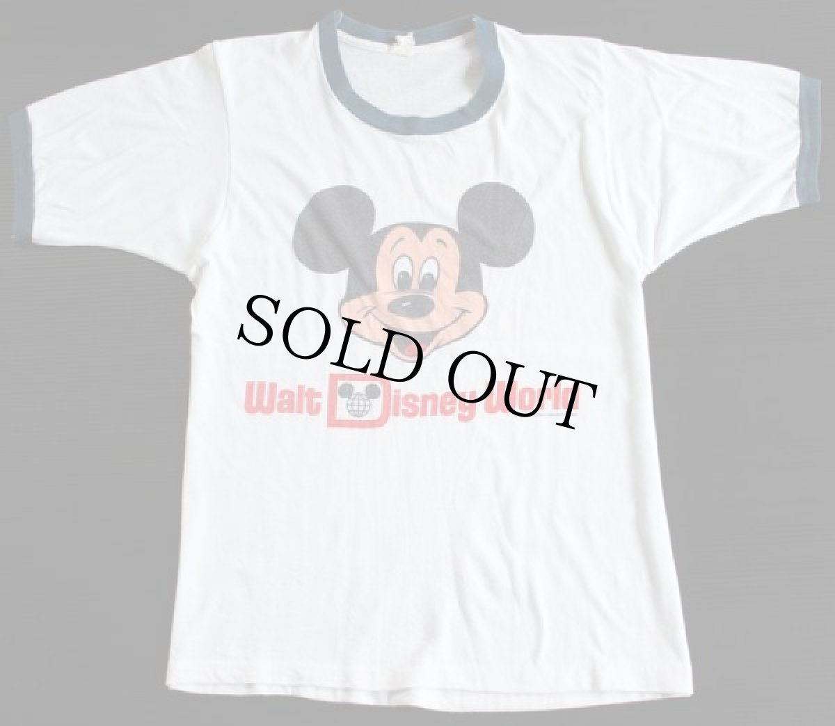 画像2: 80s USA製 ミッキー マウス 染み込みプリント リンガーTシャツ (2)