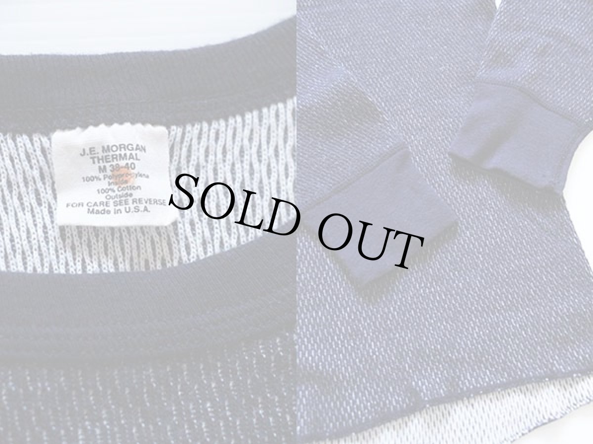 画像3: 80s USA製 J.E.MORGAN 2レイヤー サーマルシャツ 紺 M (3)