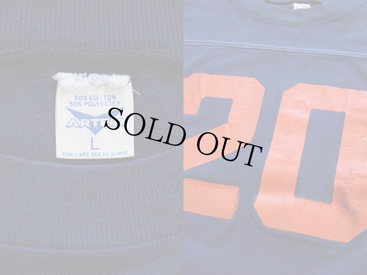 画像3: 70s ARTEX 20 ナンバリング フットボールTシャツ 紺 L (3)