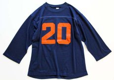 画像1: 70s ARTEX 20 ナンバリング フットボールTシャツ 紺 L (1)