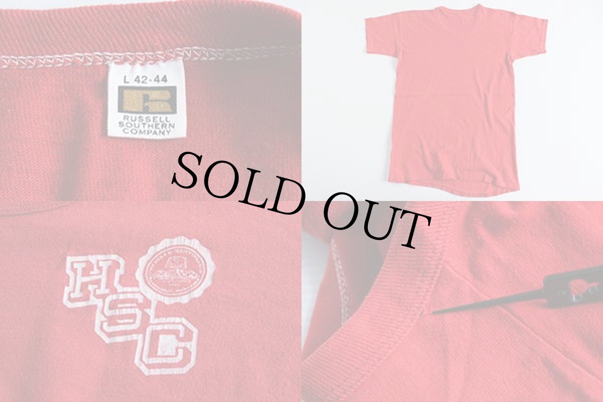 画像3: 60s USA製 RUSSELL SOUTHERNラッセルサウザン HSC コットンTシャツ 赤 L (3)