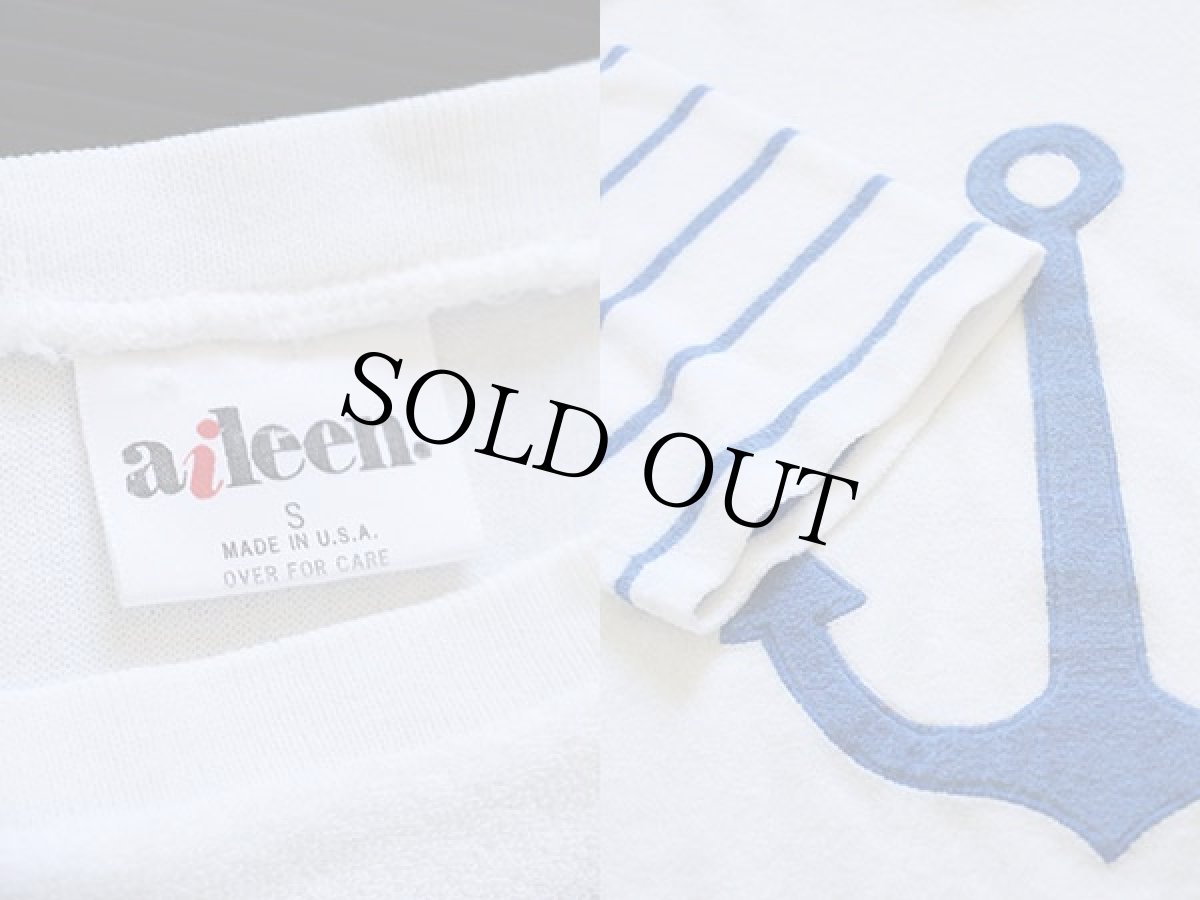 画像3: 80s USA製 アンカーマーク×ボーダー 五分袖 パイル地 Tシャツ (3)