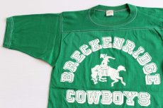 画像1: 80s BRECKENRIDGE COWBOYS コットンTシャツ 緑 M (1)