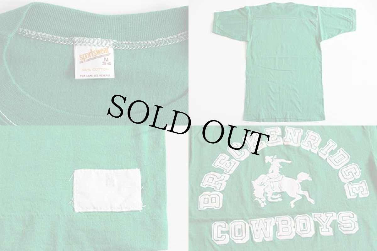 画像3: 80s BRECKENRIDGE COWBOYS コットンTシャツ 緑 M (3)