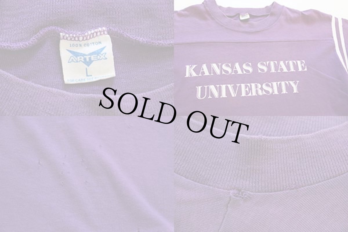 画像3: 70s ARTEX KANSAS STATE UNIVERSITY フットボールTシャツ 紫 L (3)