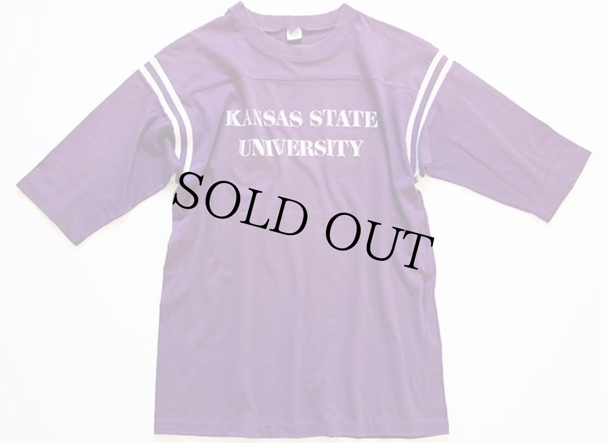 画像1: 70s ARTEX KANSAS STATE UNIVERSITY フットボールTシャツ 紫 L (1)