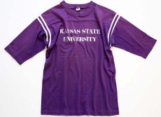 画像1: 70s ARTEX KANSAS STATE UNIVERSITY フットボールTシャツ 紫 L (1)