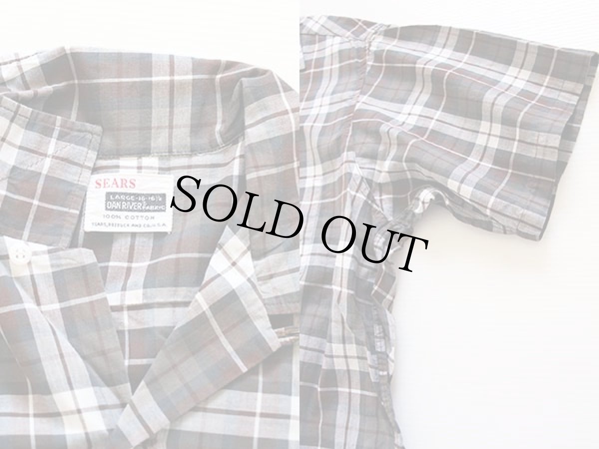 画像3: 60s SEARS チェック 半袖コットンシャツ L (3)