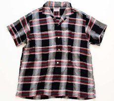 画像1: 50s PENNEY'S TOWNCRAFT オンブレチェック 半袖 オープンカラー レーヨンシャツ L (1)