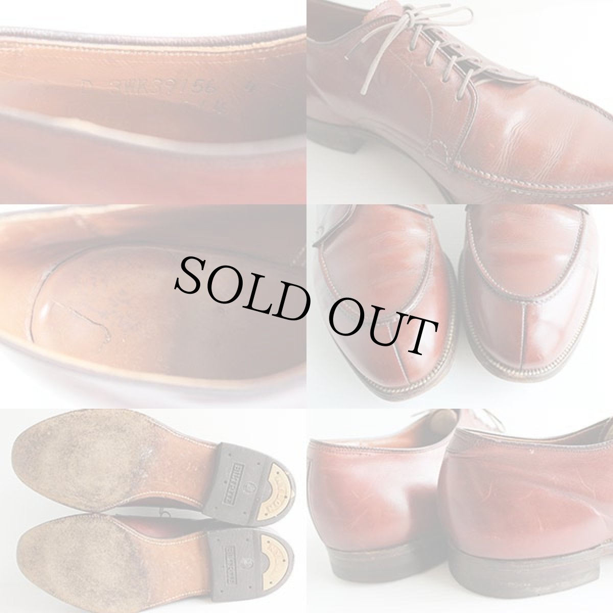 画像3: 60s SEARS Gold Bond スプリットトゥ レザーシューズ 赤茶 11D★革靴 (3)