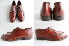 画像2: 60s SEARS Gold Bond スプリットトゥ レザーシューズ 赤茶 11D★革靴 (2)