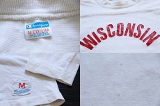 画像3: 70s USA製 Championチャンピオン WISCONSIN フットボールTシャツ 白 M (3)