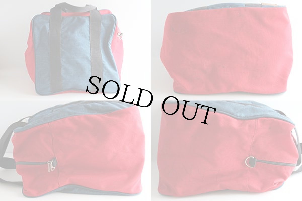 画像2: 90s USA製 BEAVER CREEK ツートン ダッフルバッグ 赤x紺 (2)