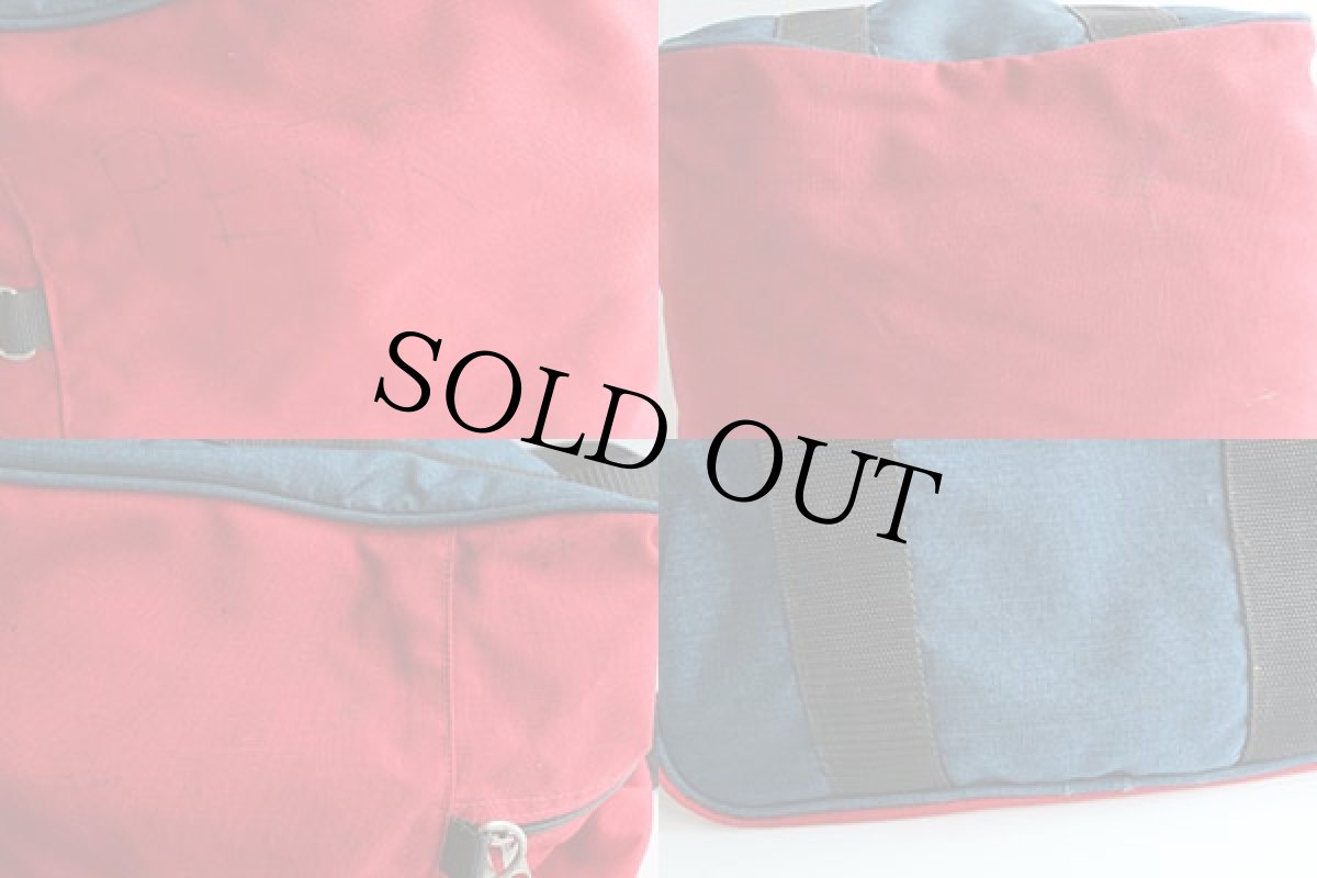 画像4: 90s USA製 BEAVER CREEK ツートン ダッフルバッグ 赤x紺 (4)