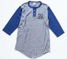 画像1: 80s USA製 DOC'S AUTOMOTIVE ヘンリーネック 七分袖 Tシャツ M (1)