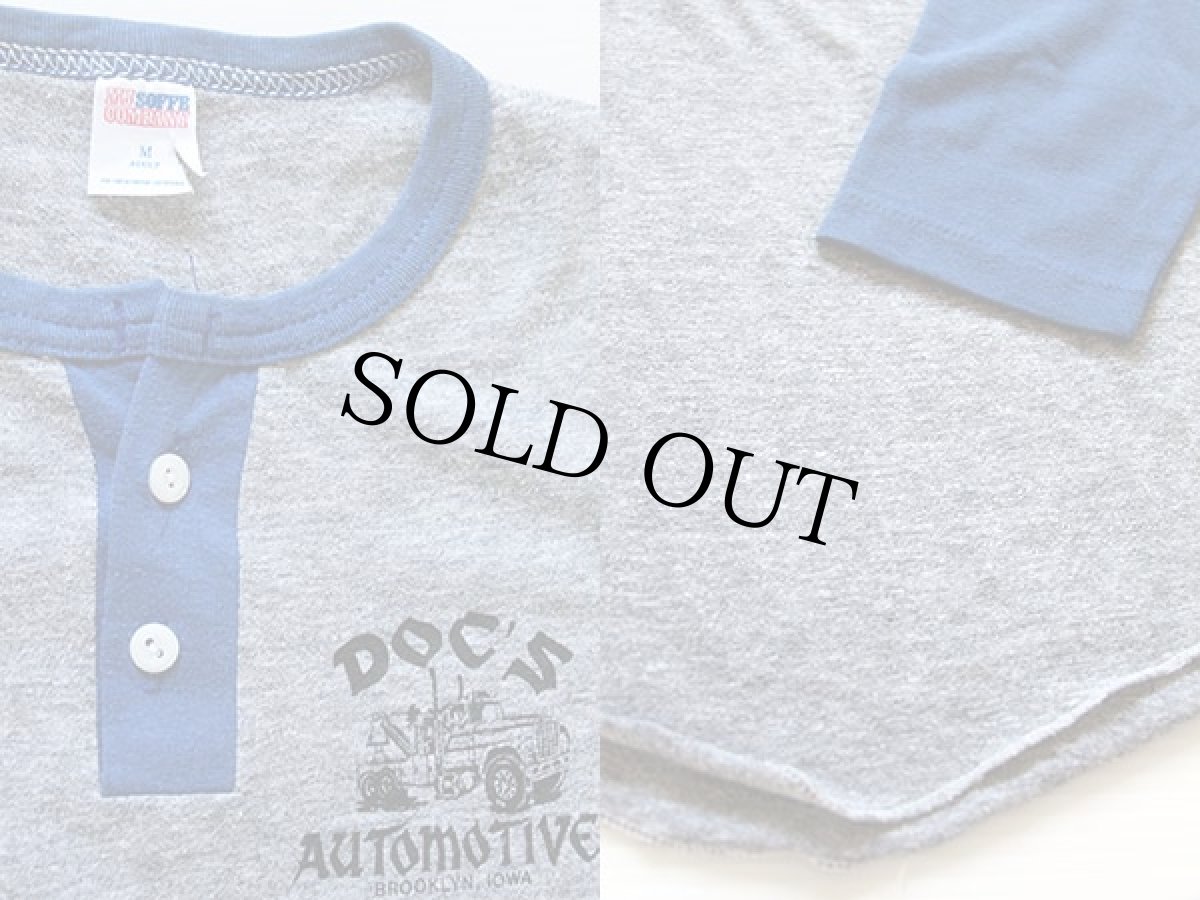 画像3: 80s USA製 DOC'S AUTOMOTIVE ヘンリーネック 七分袖 Tシャツ M (3)