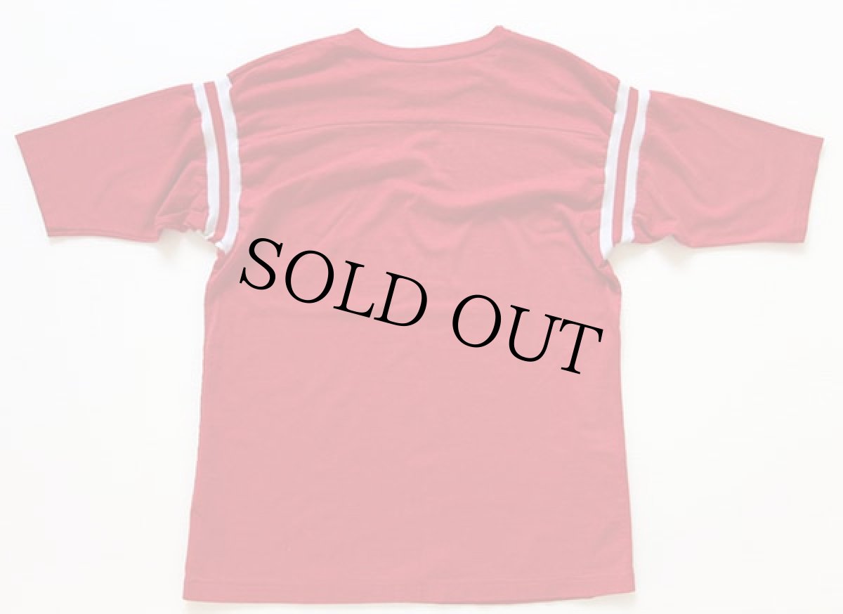 画像2: 80s ARTEX スヌーピー JOE HUSKIE コットン フットボールTシャツ 赤 (2)