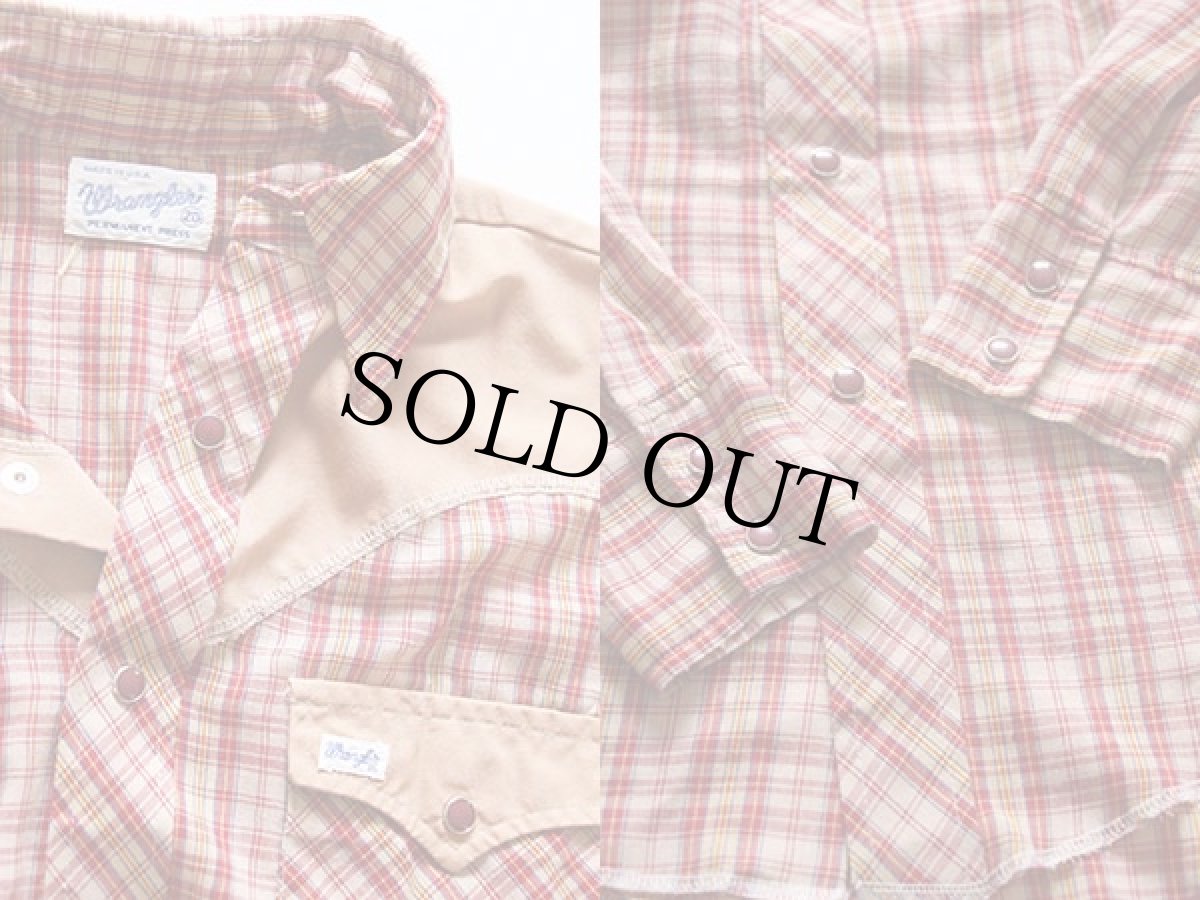 画像3: 70s USA製 Wranglerラングラー チェック ウエスタンシャツ20 (3)