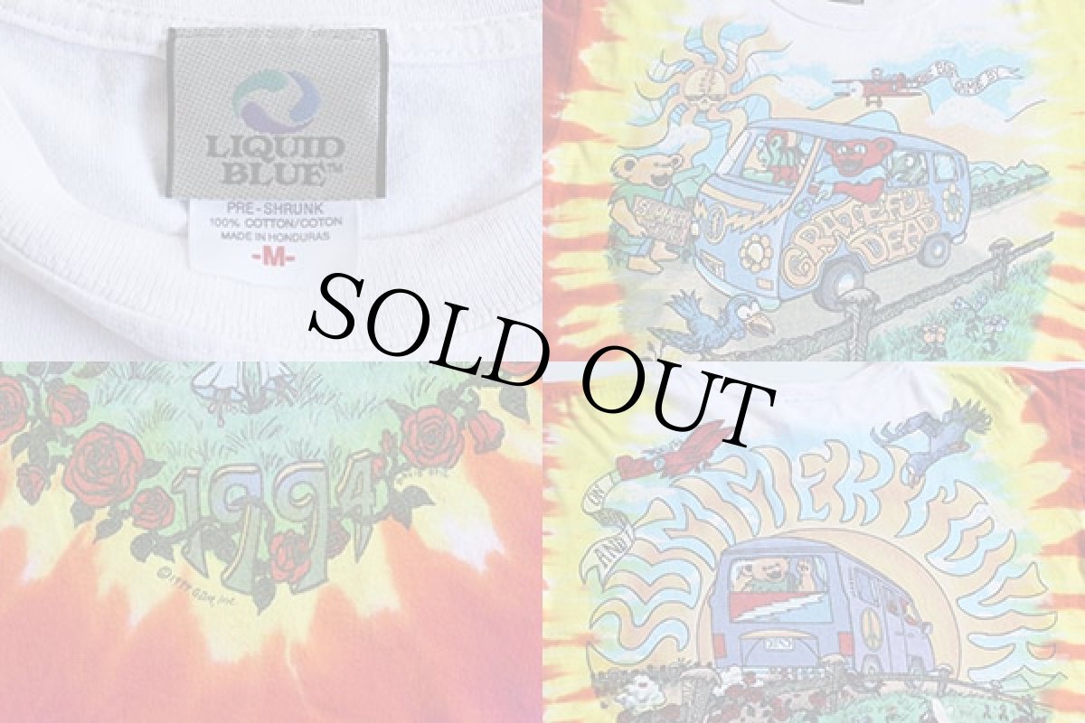 画像3: 90s LIQUID BLUE GRATEFUL DEAD グレイトフルデッド 1994 Summer Tour タイダイ染め コットン バンドTシャツ M (3)