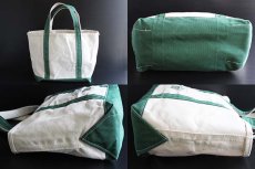 画像2: USA製 L.L.Bean BOAT AND TOTE 100YEARS キャンバス トートバッグ 緑 M★100周年 (2)