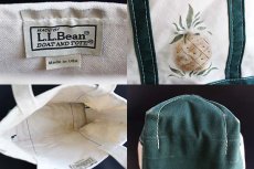 画像3: USA製 L.L.Bean BOAT AND TOTE ペイント入り ロングハンドル キャンバス トートバッグ 緑 S★スモール (3)