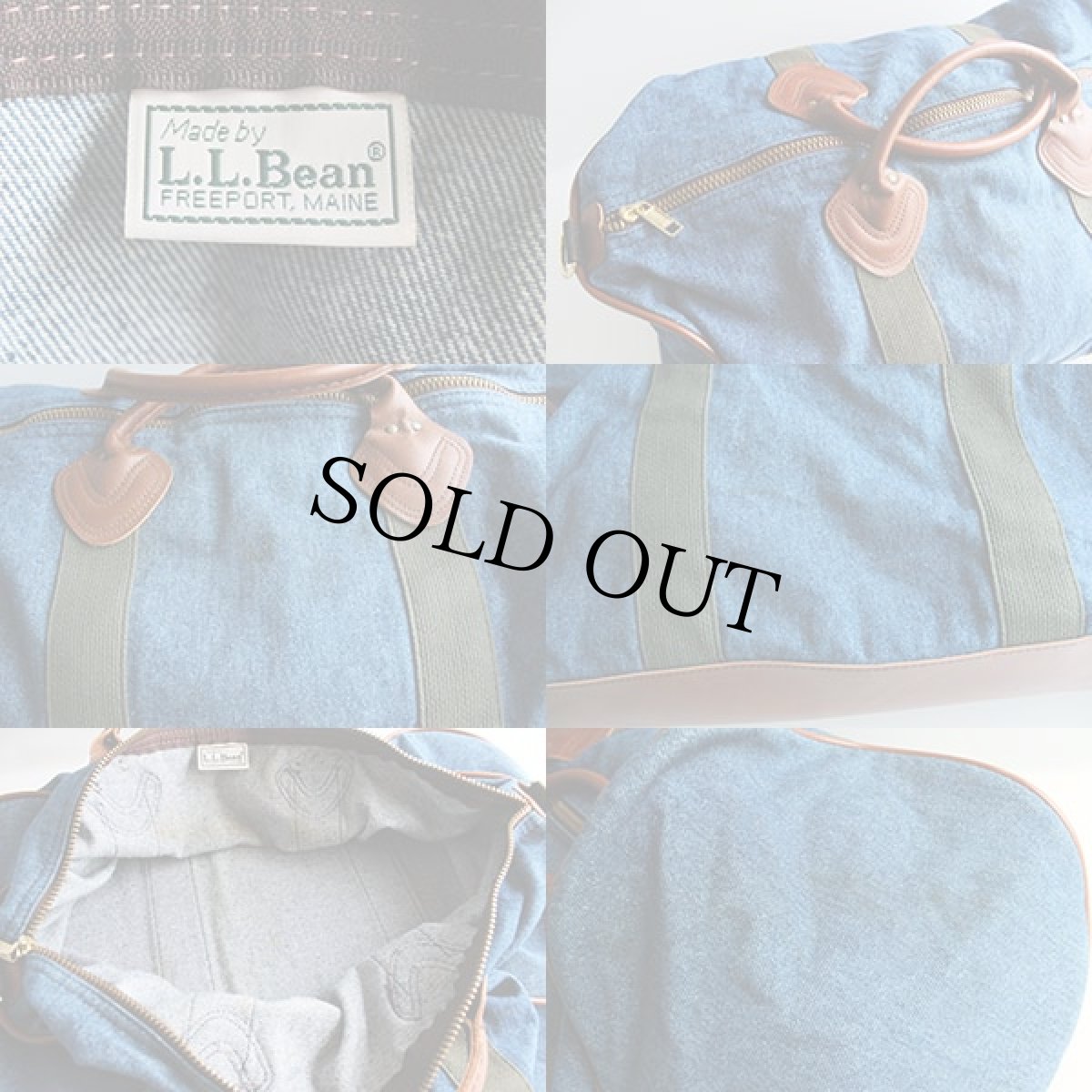 画像3: 90s L.L.Bean デニム ダッフルバッグ (3)