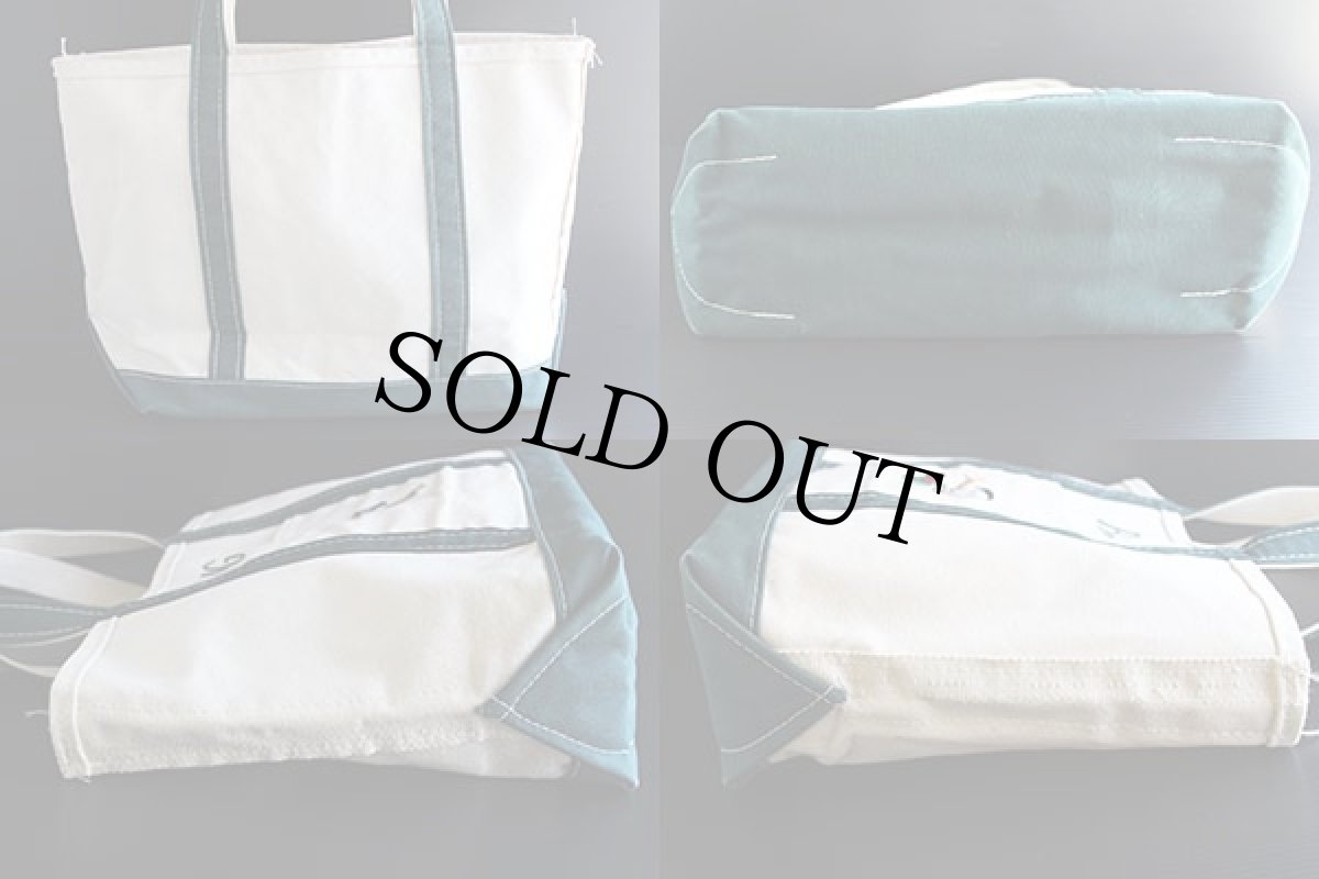 画像2: L.L.Bean BOAT AND TOTE 鳥刺繍 キャンバス トートバッグ 緑 M★ミディアム (2)