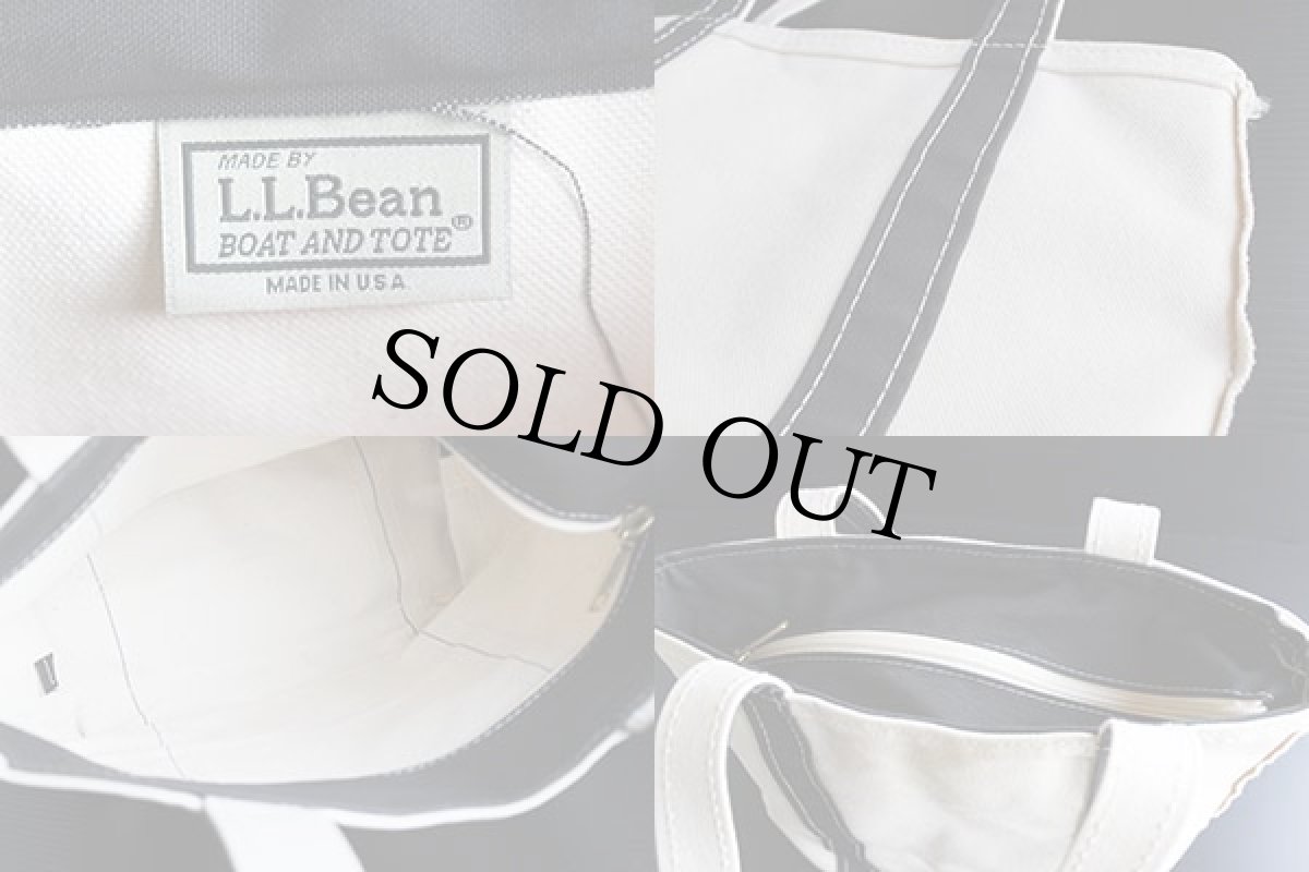 画像3: USA製 L.L.Bean BOAT AND TOTE ロングハンドル キャンバス トートバッグ ジップトップ 黒 S★スモール (3)