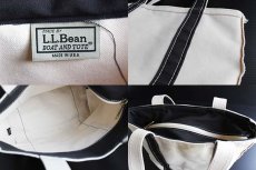 画像3: USA製 L.L.Bean BOAT AND TOTE ロングハンドル キャンバス トートバッグ ジップトップ 黒 S★スモール (3)